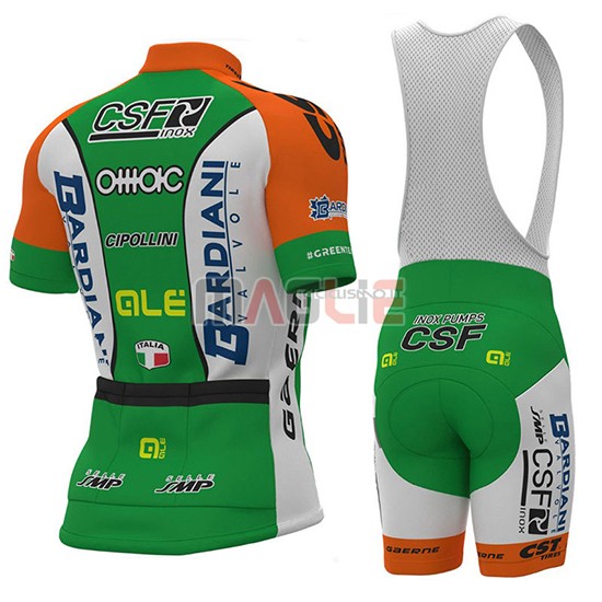 2018 Maglia Bardiani Csf Manica Corta Verde e Bianco